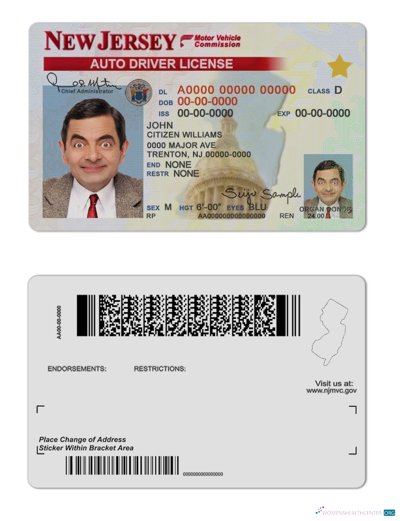 download USA New Jersey driving license
